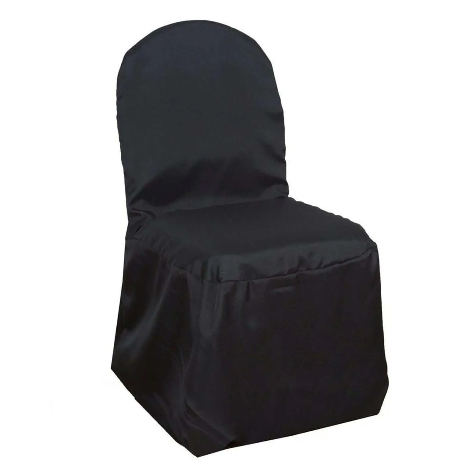 10 Pack Black Polyester Banquet Chair Covers, Reusable Stain Resistant Slip On Chair Covers