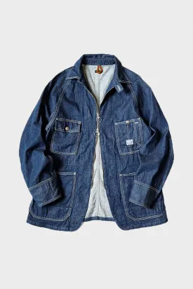 11.5oz Denim ZIPPER Coverall - Indigo