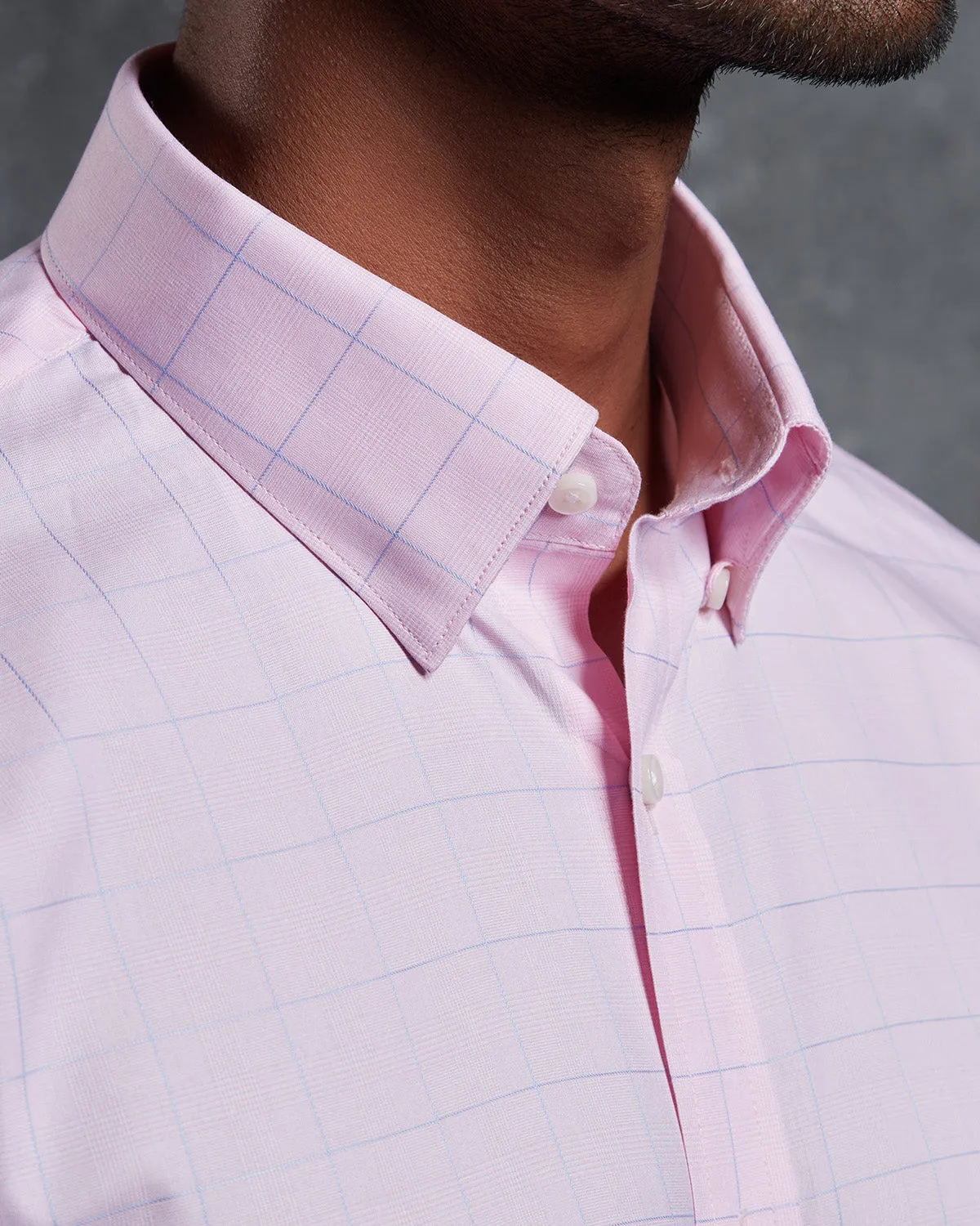 2-ply Pink Glen Plaid Checked Shirt