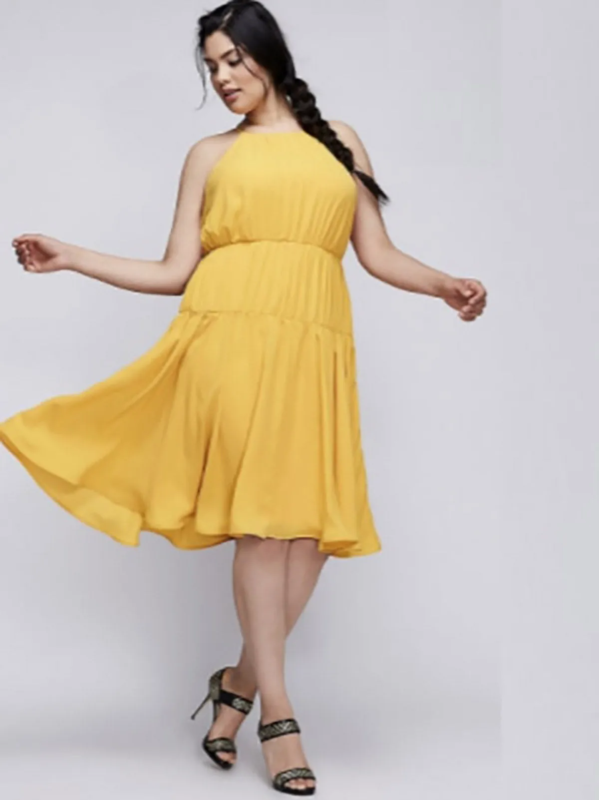 6th & LN Size 22 Mustard Yellow Dress