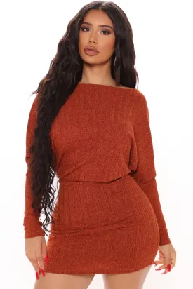 A Forever Thing Mini Dress - Rust