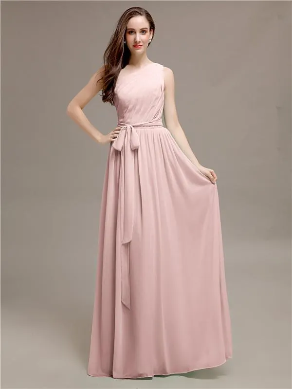 A-line One-shoulder Long Bridesmaid Dresses