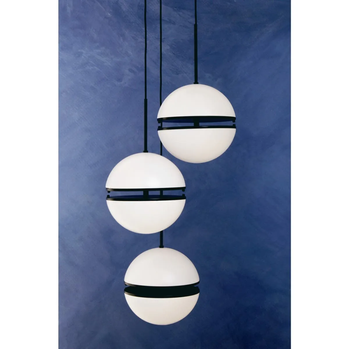 Abira Three Ball Matte Black Pendant Light