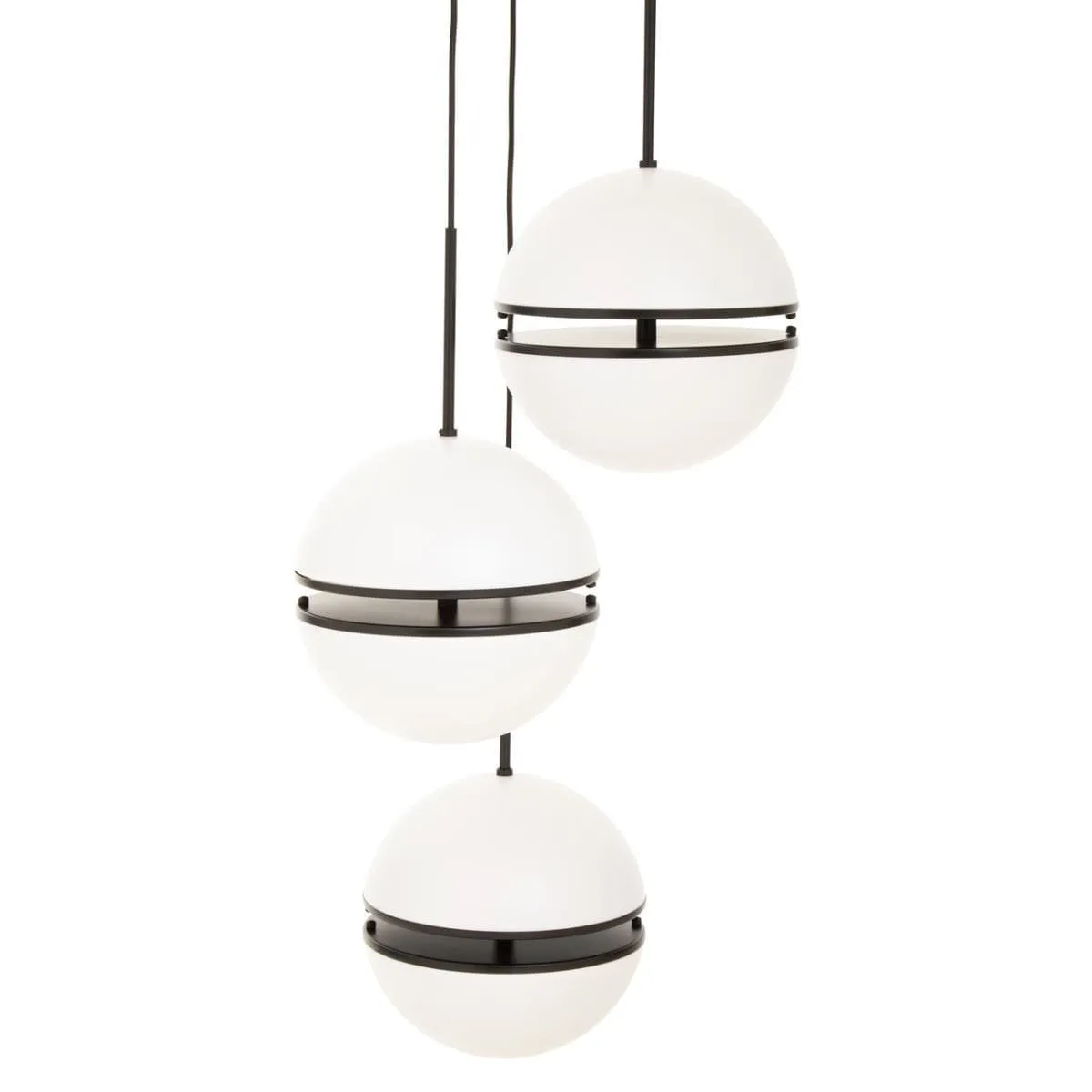 Abira Three Ball Matte Black Pendant Light