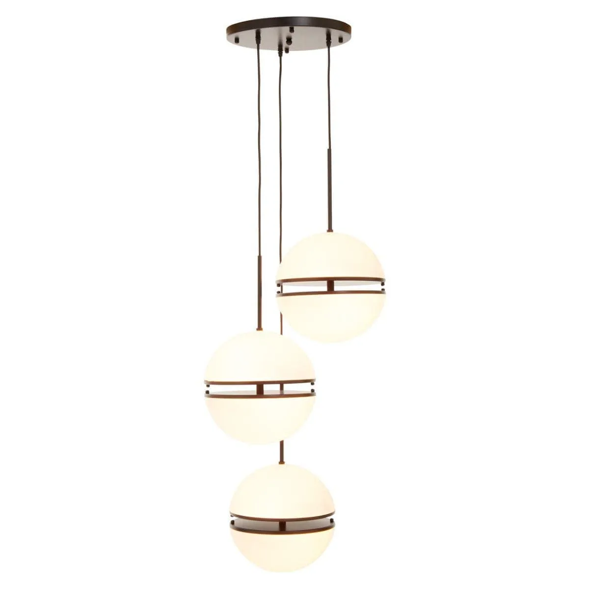 Abira Three Ball Matte Black Pendant Light