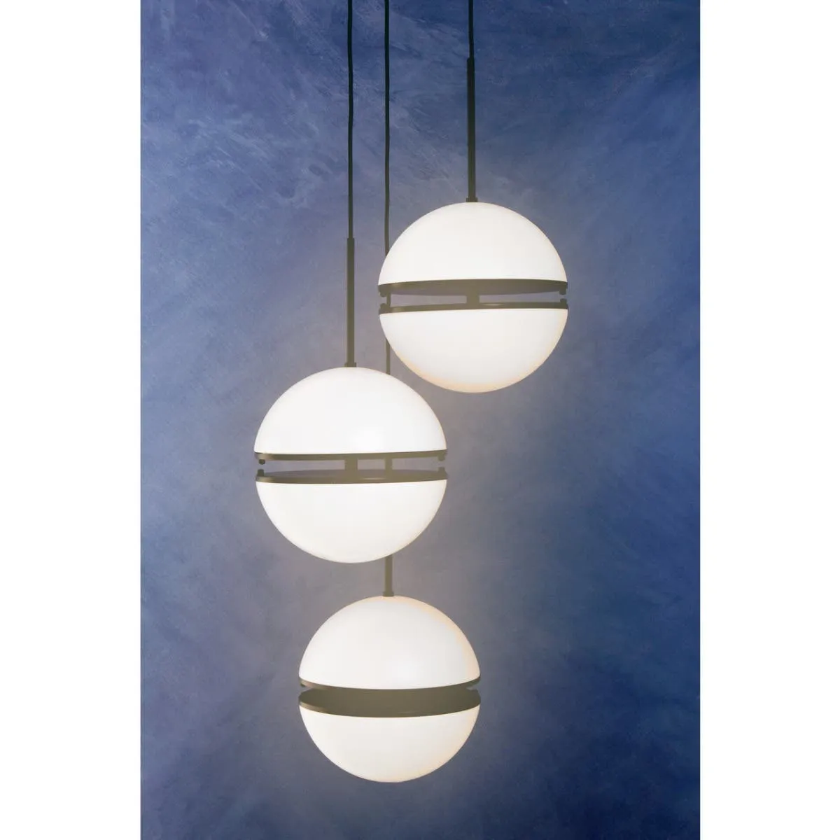 Abira Three Ball Matte Black Pendant Light