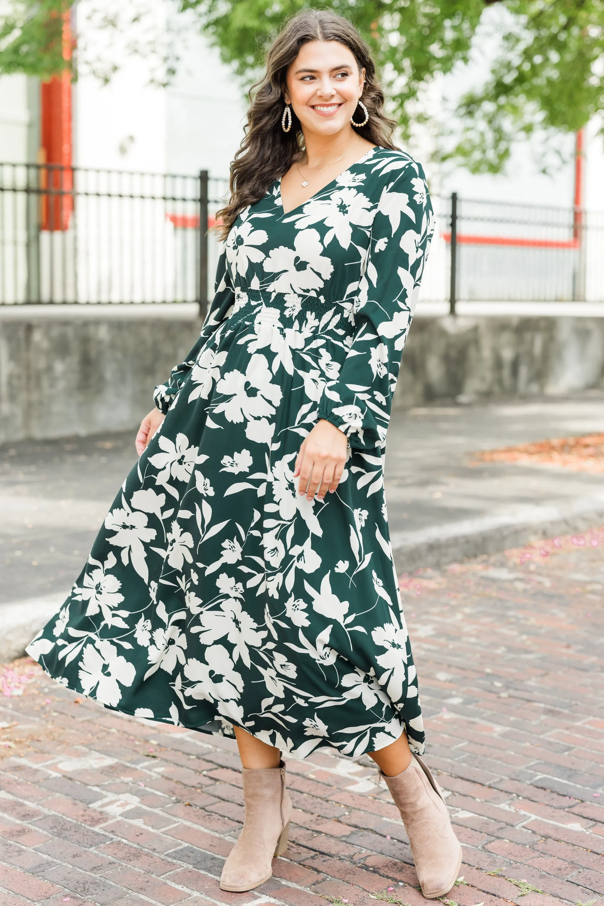 Alluring Autumn Dress, Green