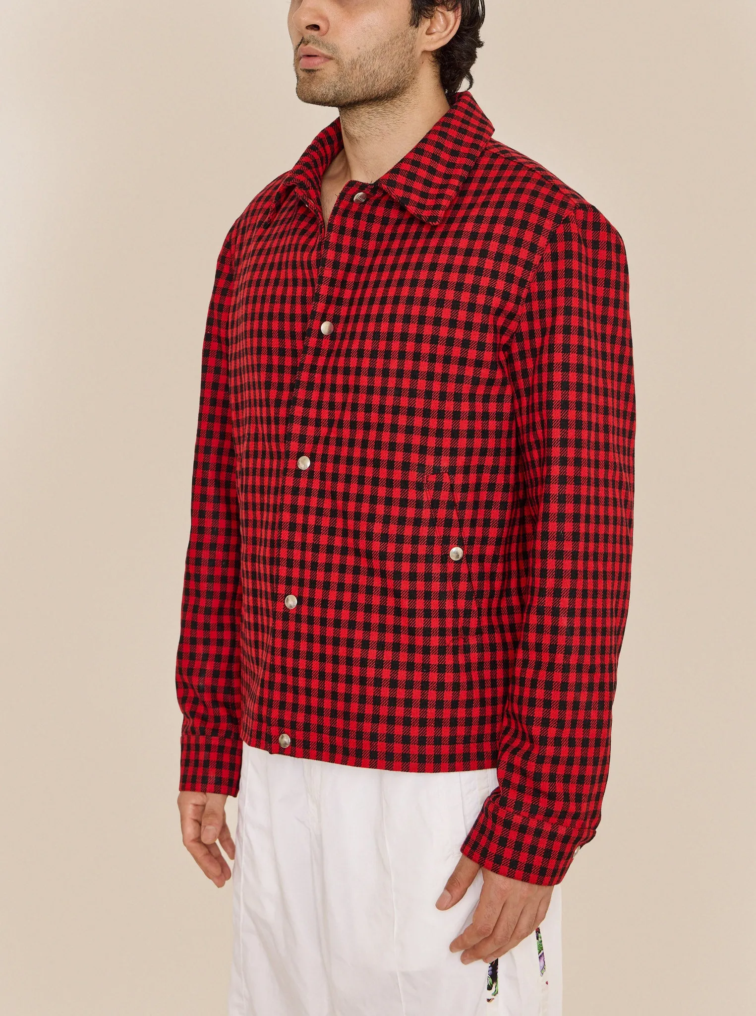 AMI RED & BLACK CHECKED FLANNEL