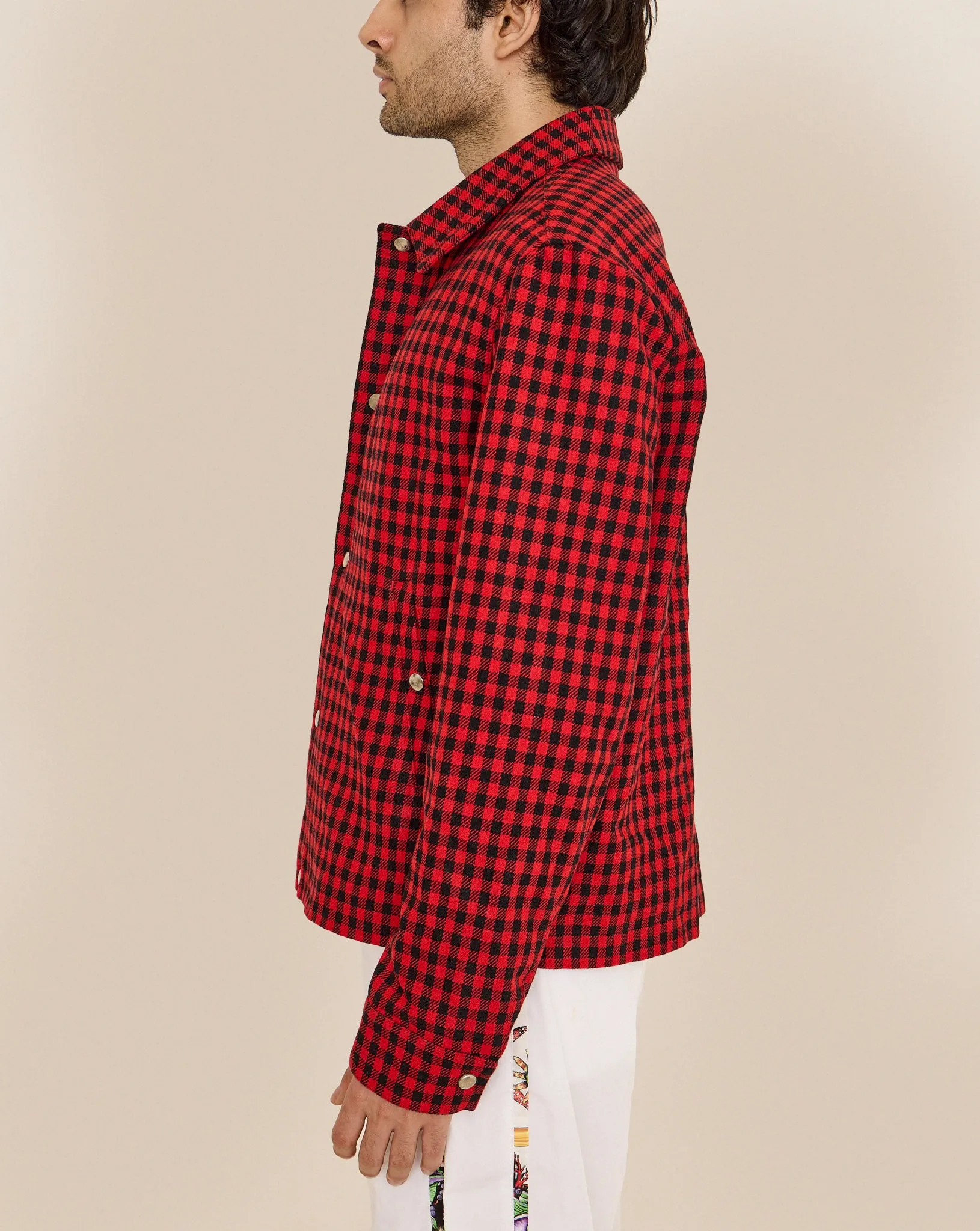 AMI RED & BLACK CHECKED FLANNEL