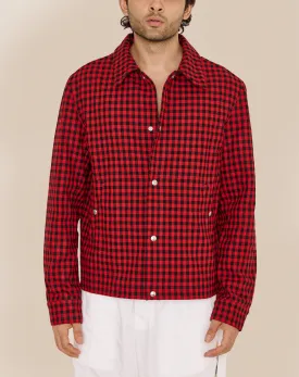 AMI RED & BLACK CHECKED FLANNEL