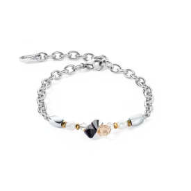 Amulet Boho Pearls bracelet black and white