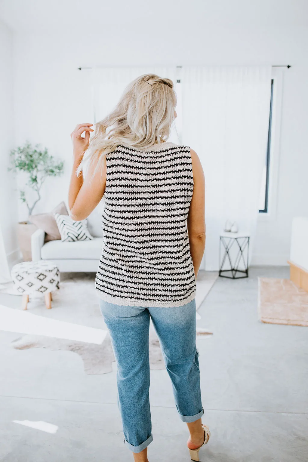 Anna Striped Crochet Tank