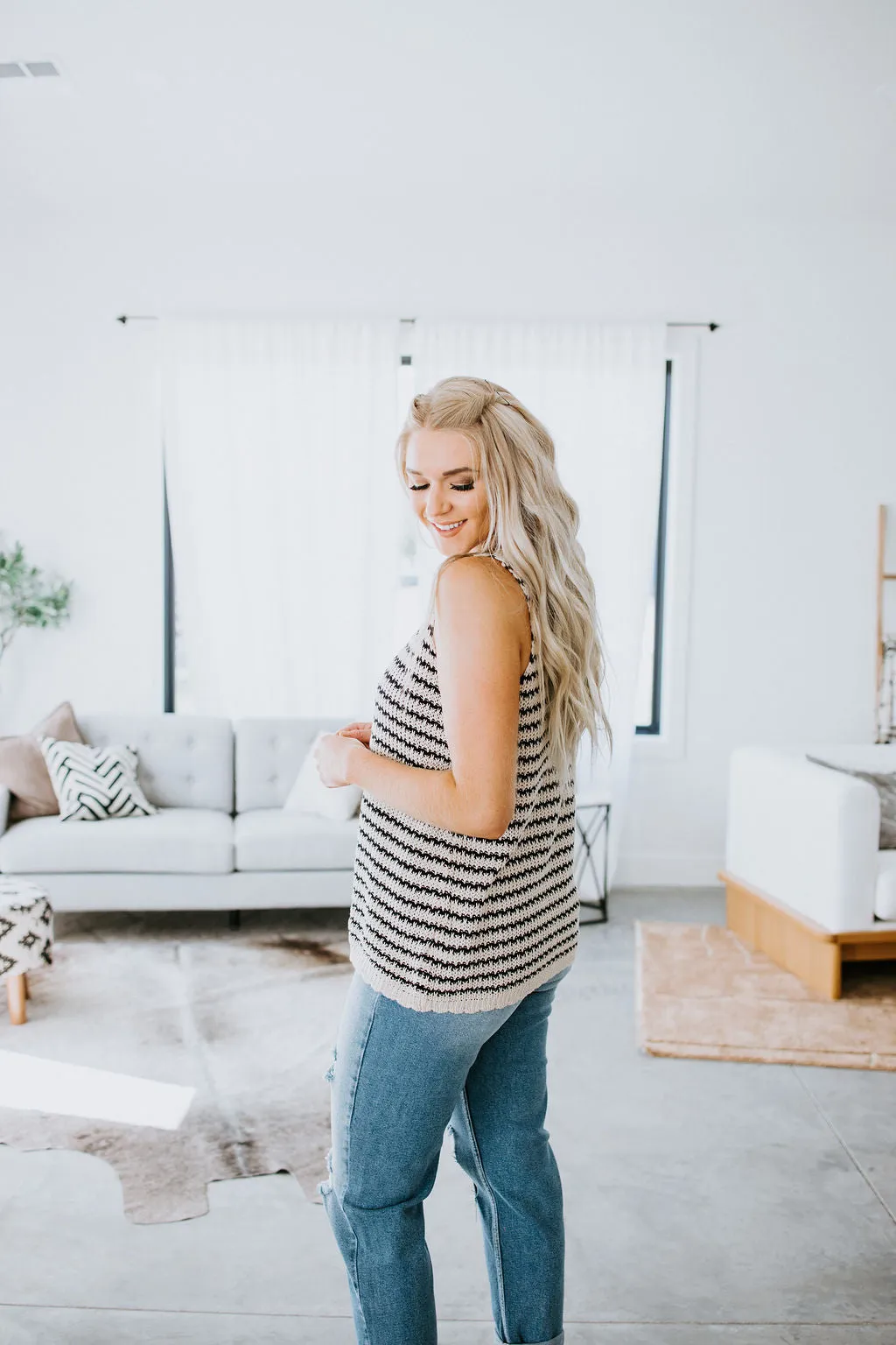 Anna Striped Crochet Tank