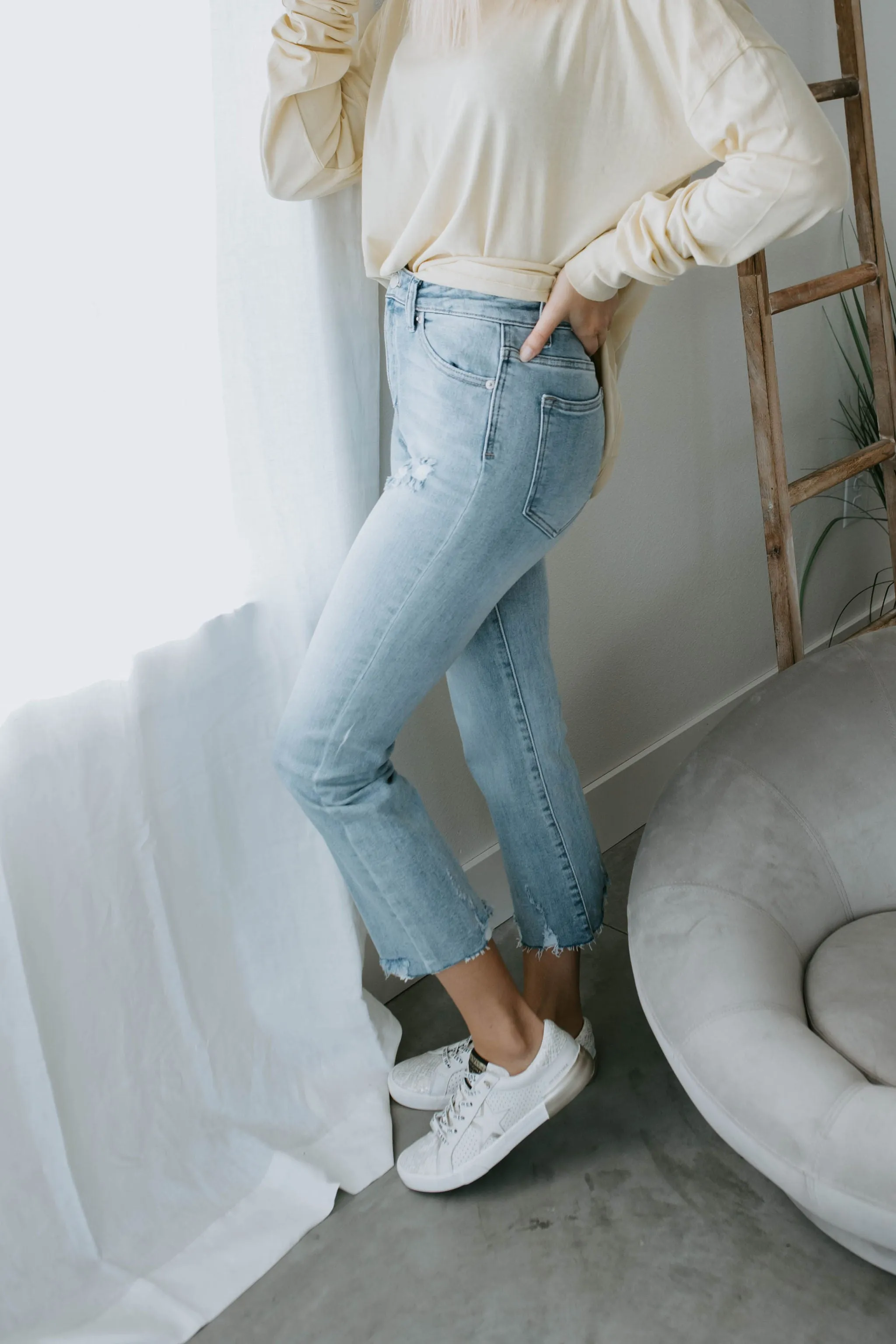 Astrid Raw Hem Straight Leg Jean FINAL SALE