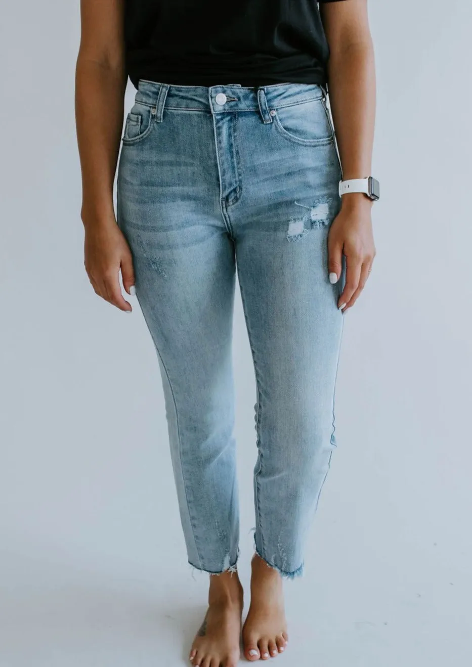 Astrid Raw Hem Straight Leg Jean FINAL SALE