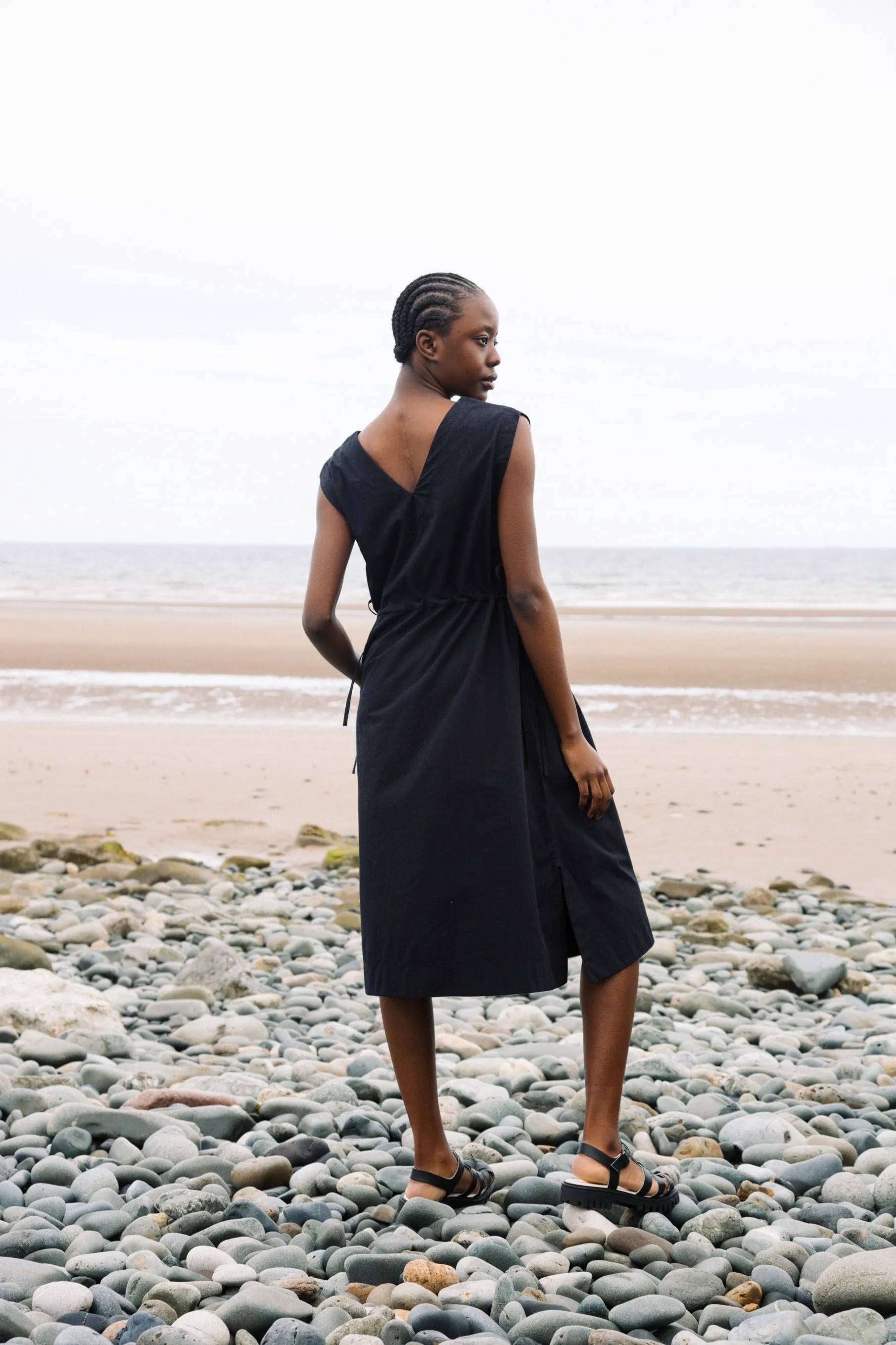 Athena Organic Cotton Dress in Black