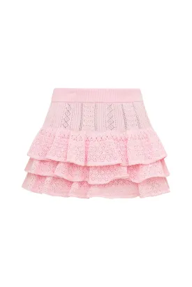 Baudin Bow Pointelle Mini Skirt