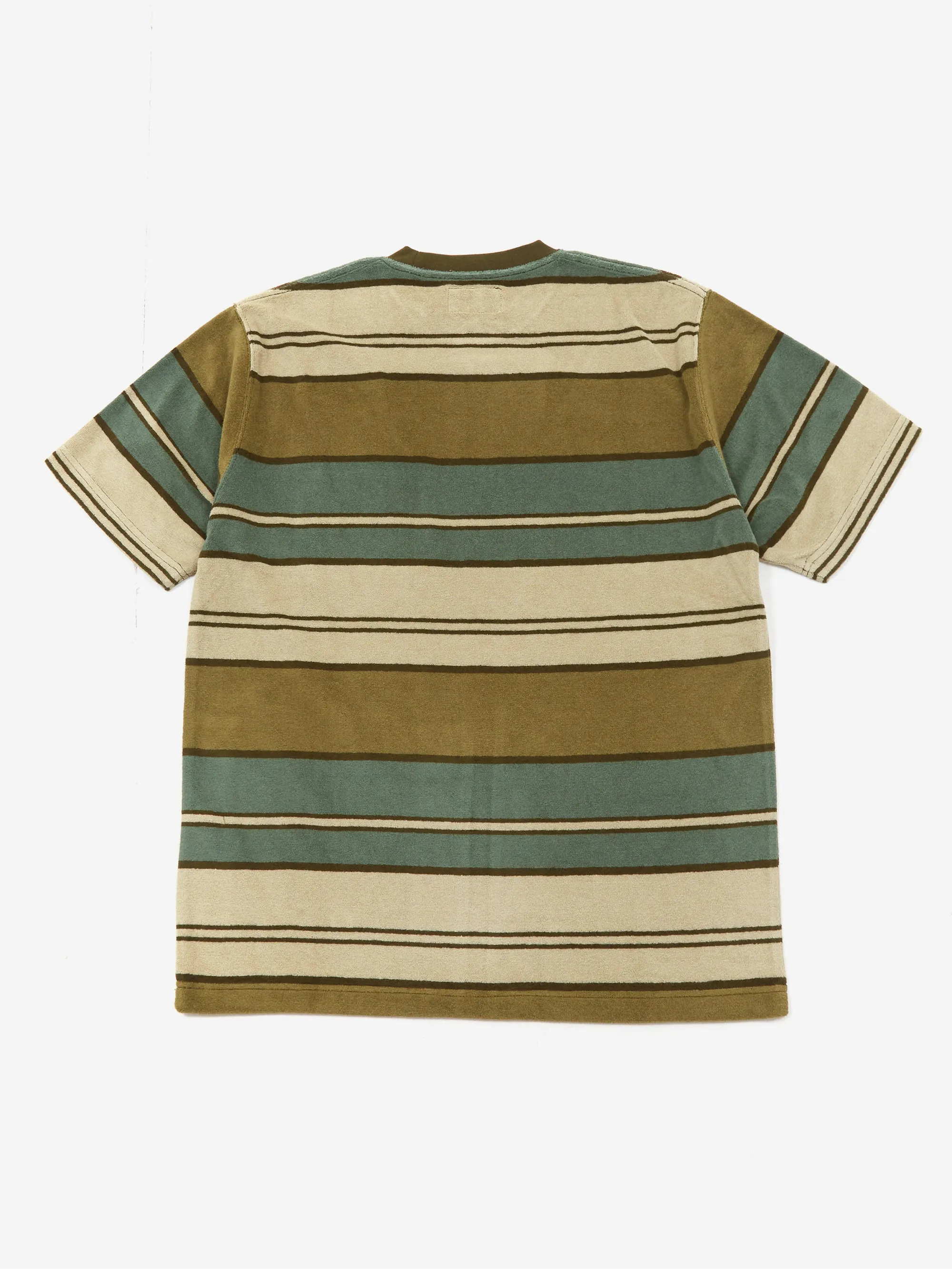 Beams Plus Pile Stripe Pocket T-Shirt - Olive