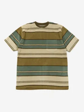 Beams Plus Pile Stripe Pocket T-Shirt - Olive