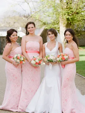 Beautiful Mermaid Straight Lace Evening Dresses Party Long Bridesmaid Dresses.DB10666