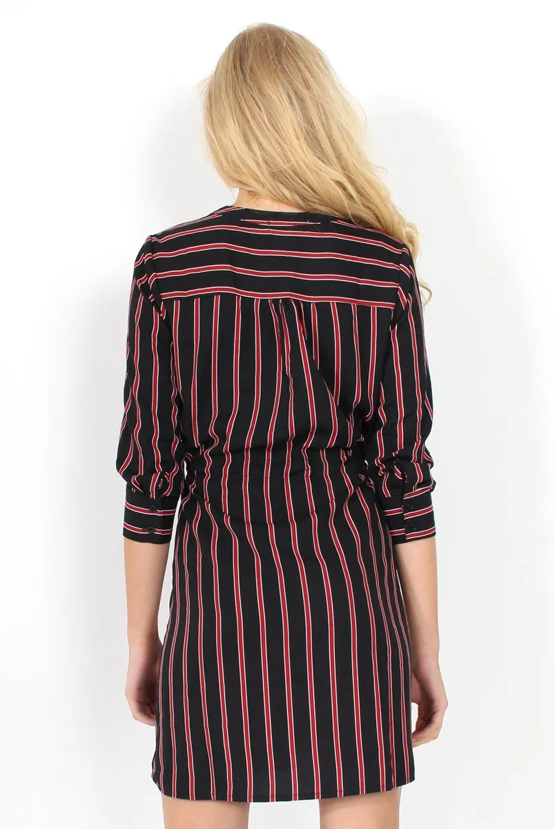 Bernice Black and Red Striped Shirt