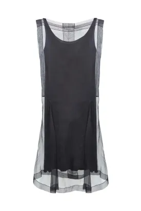 Black Chiffon Shift Dress