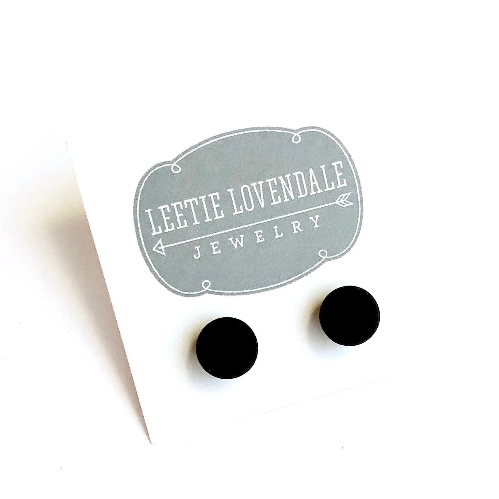 Black Petite Matte Lucite Ball Stud Earrings