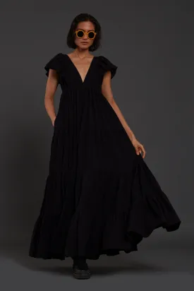 Black Tiered Gown