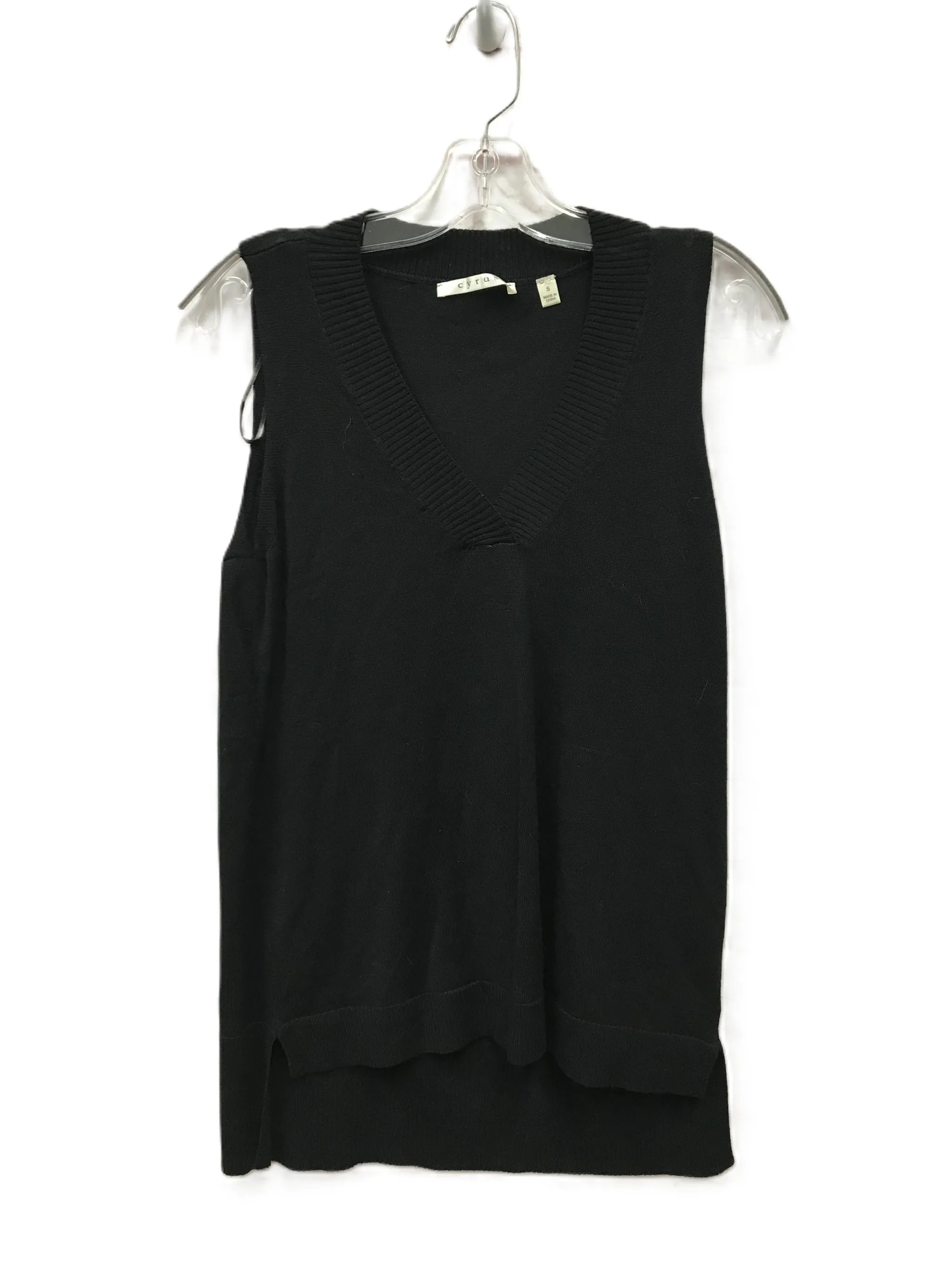 Black Top Sleeveless By Cyrus Knits, Size: S