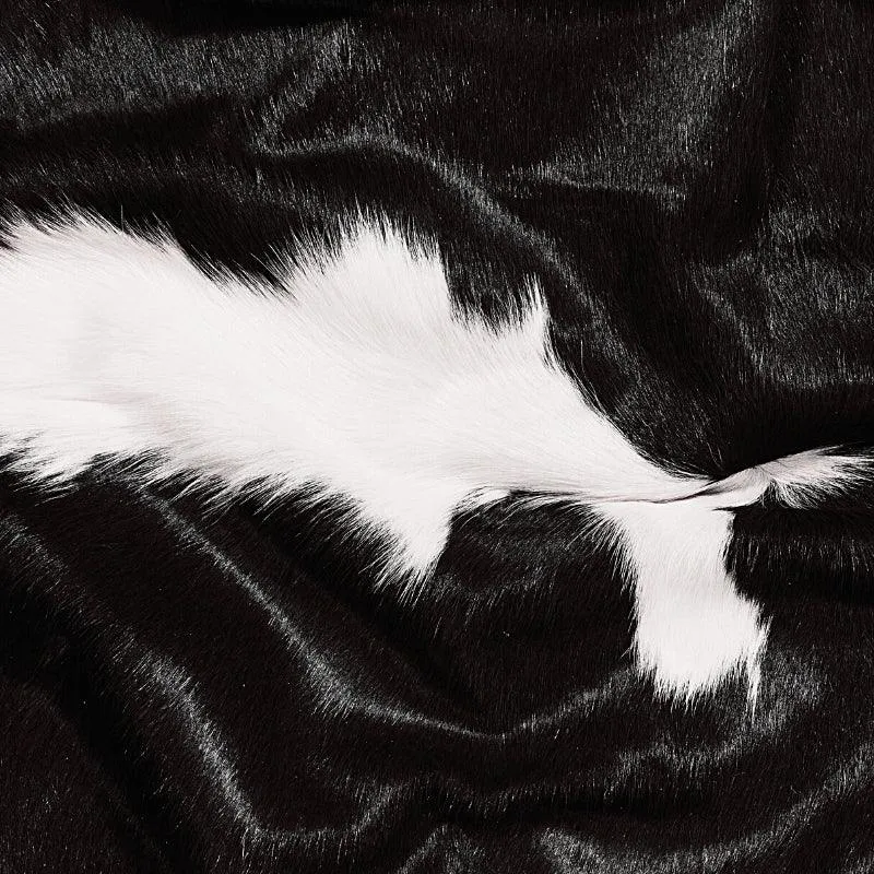 Black w/ White Belly & Spine Cowhide Rug