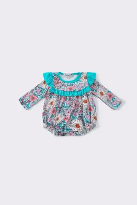 Blue floral ruffle girl bubble pre order 8-07-2024