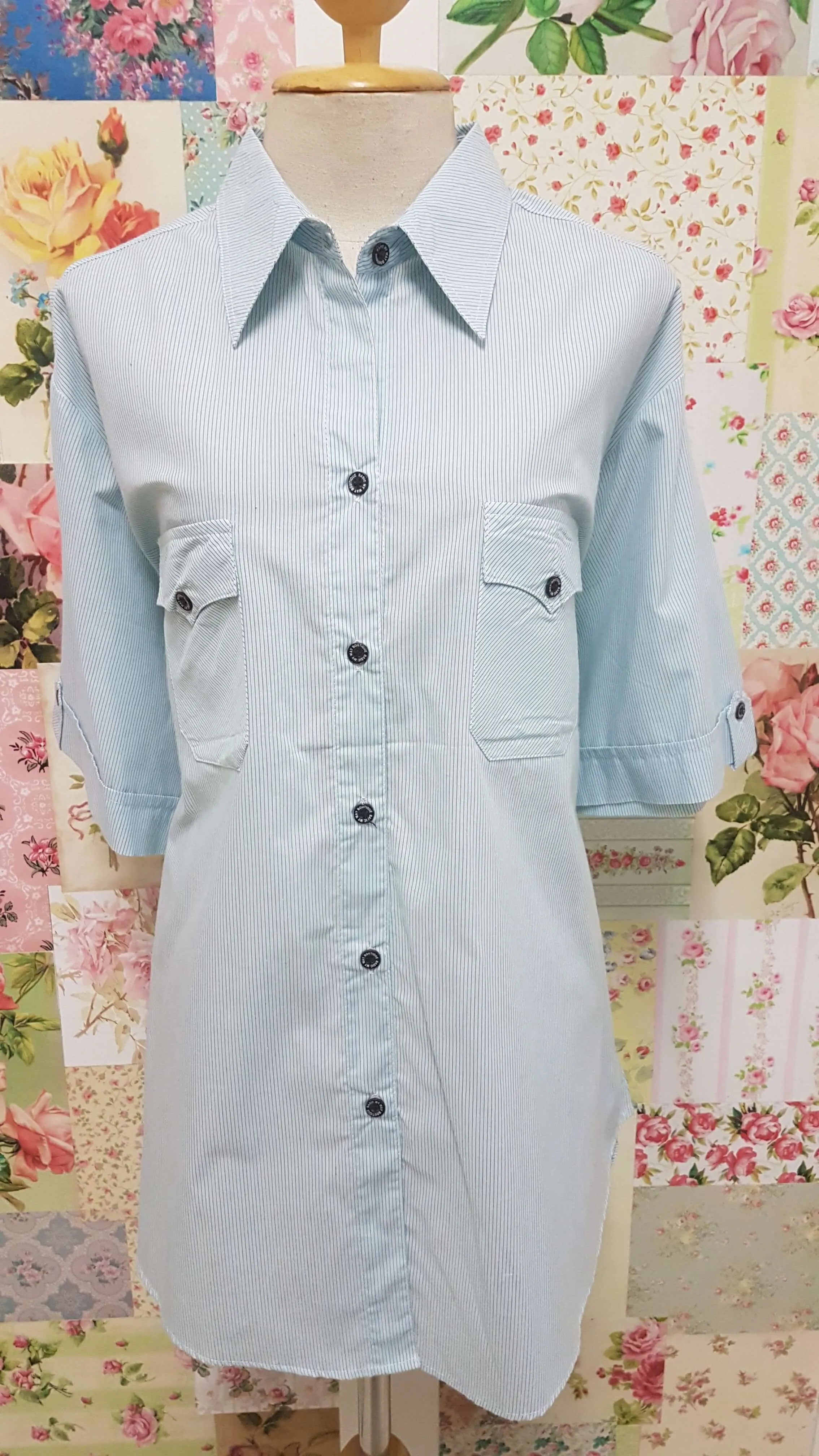 Blue Striped Blouse CE023