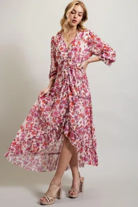 Bohemian Floral High and Low Maxi Dress