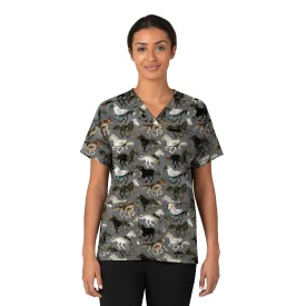 Carhartt Women's Oversized V-Neck Scrub Top - Filly Trot Pewter