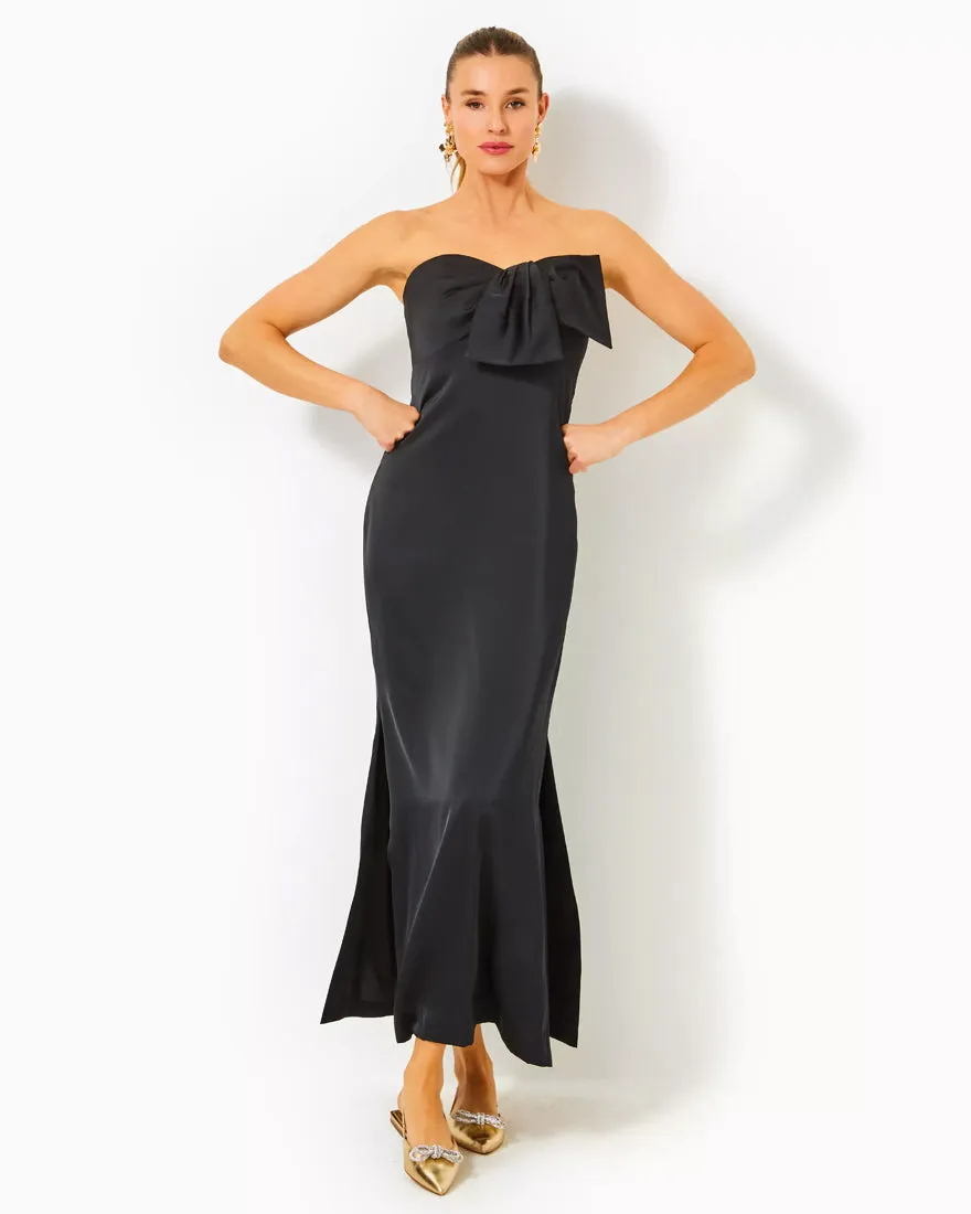 Carlynn Satin Maxi Bow Dress