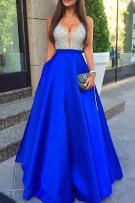 Charming Prom Dresses Long,Royal Blue Prom Gowns,Evening Formal Dresses, MP28