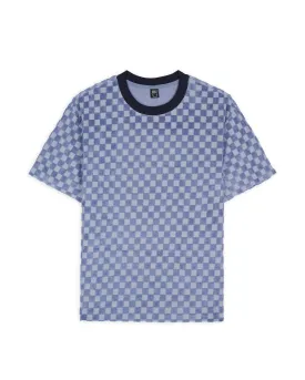 Check Burnout T-shirt - Light Blue