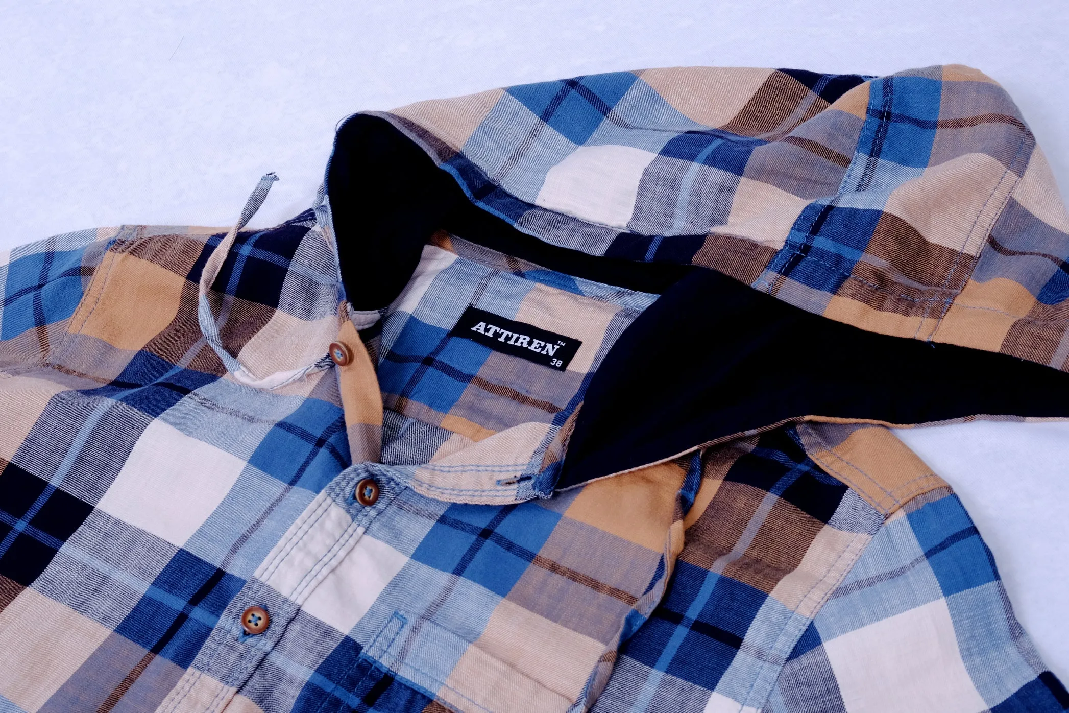 Checked Hooded shirt