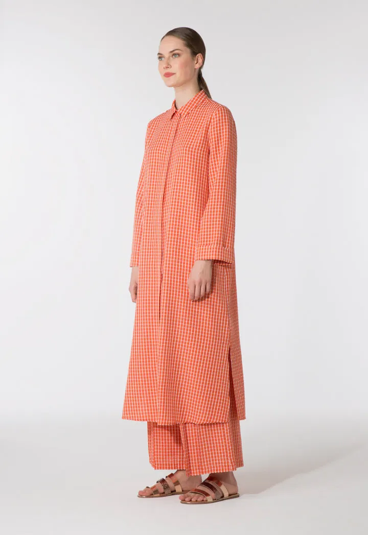 Checks Collar Maxi Dress