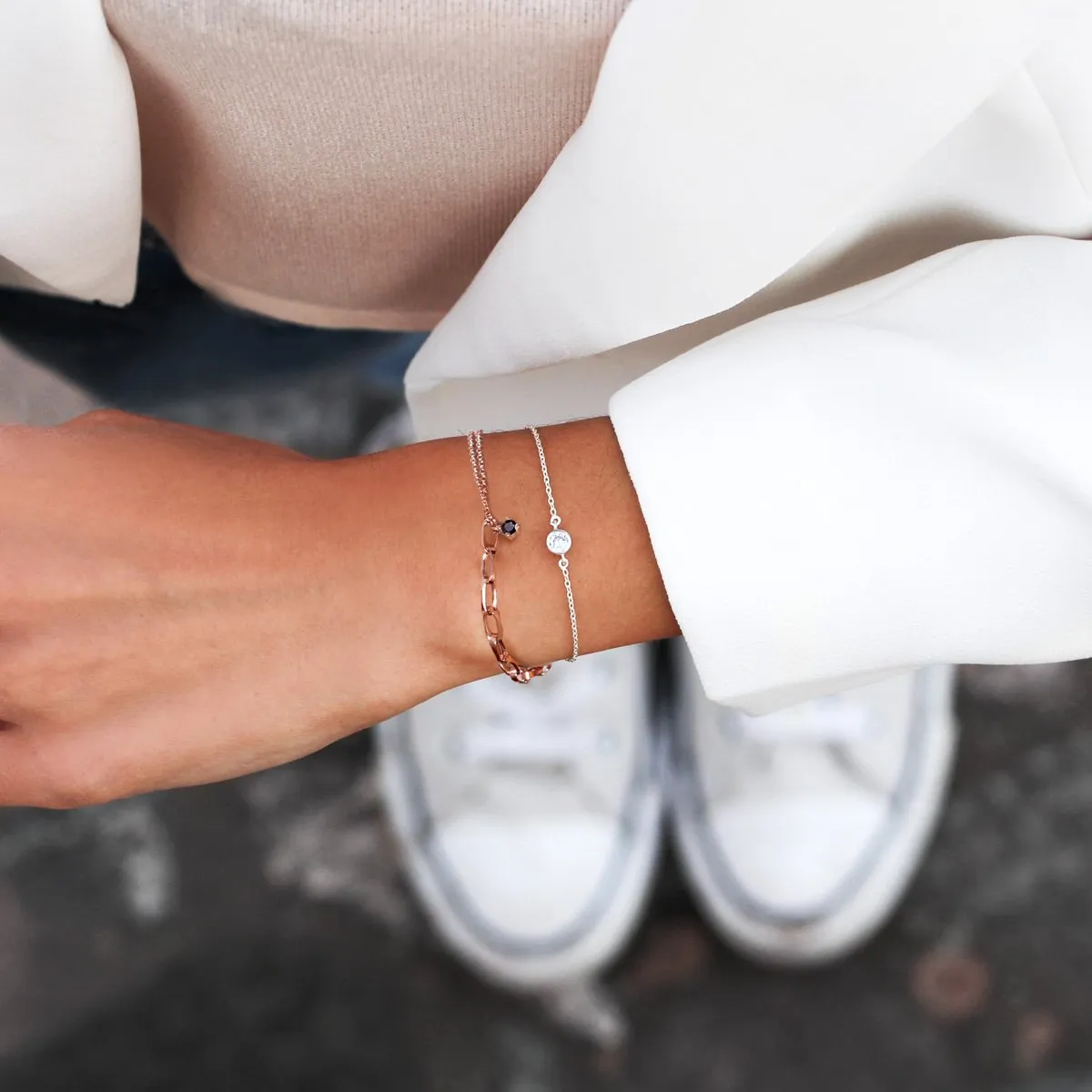 Chic Black Rose Gold Bracelet