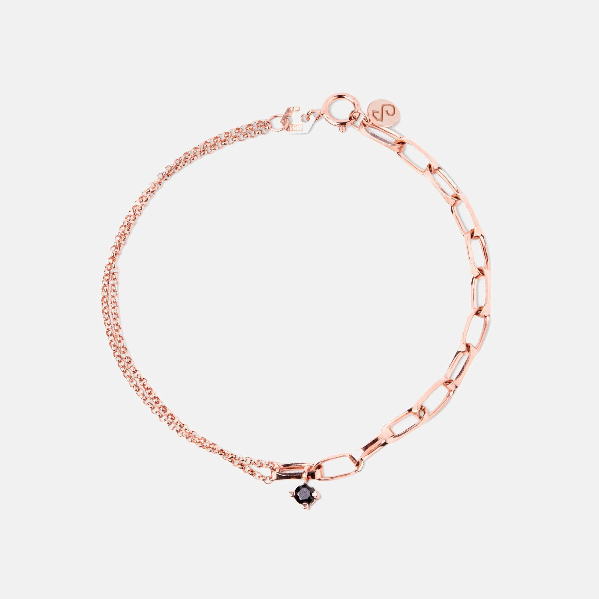 Chic Black Rose Gold Bracelet