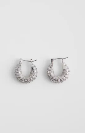 Chunky Delicate Diamante Mini Hoop Earrings