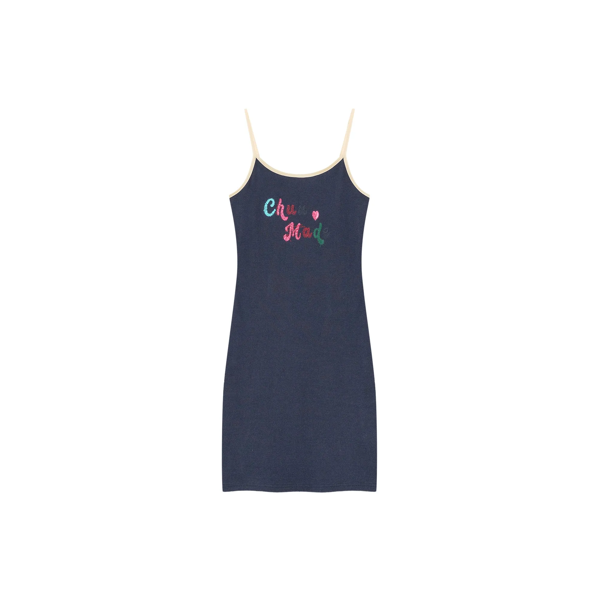 Chuu Made Heart Embroidered Sleeveless Mini Dress