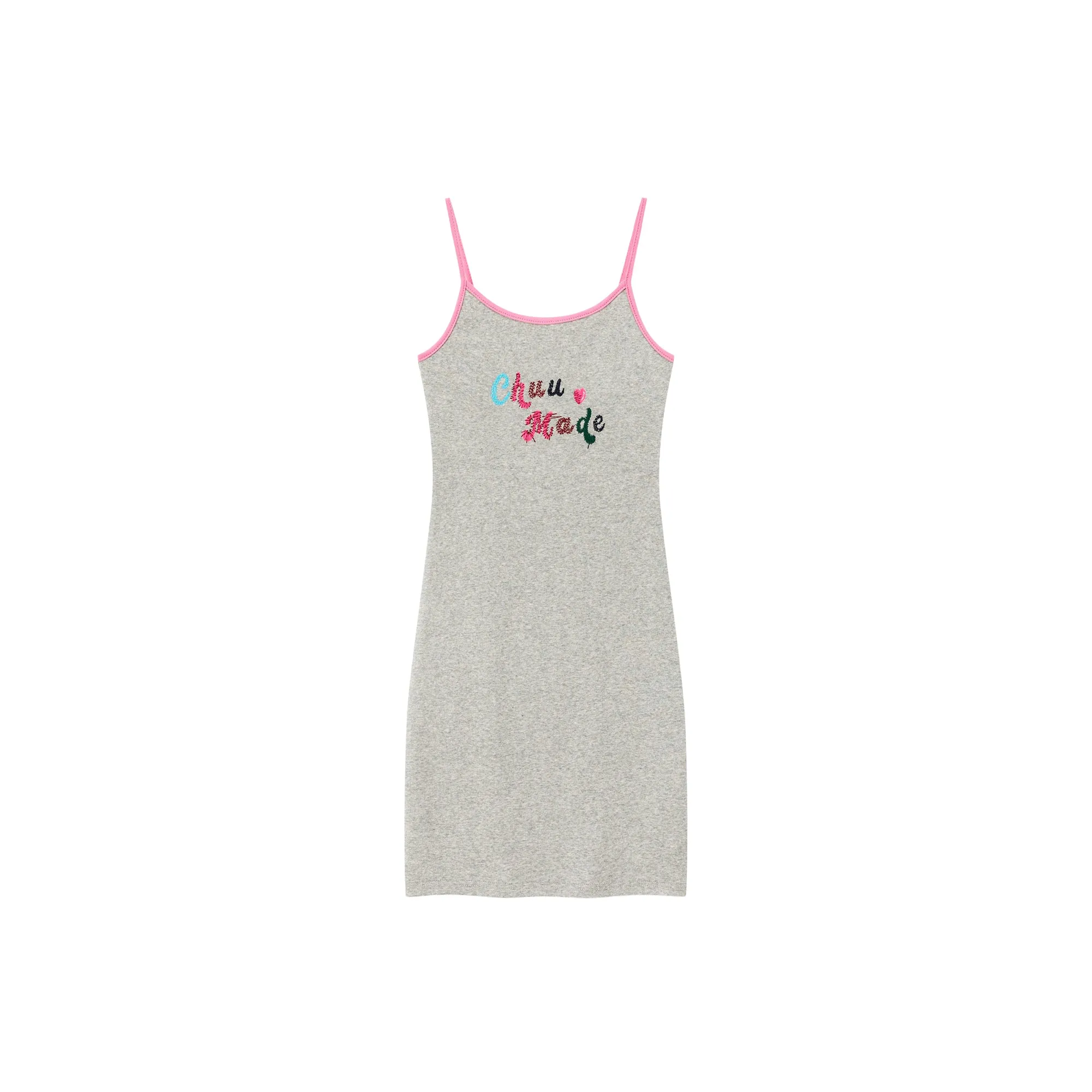 Chuu Made Heart Embroidered Sleeveless Mini Dress