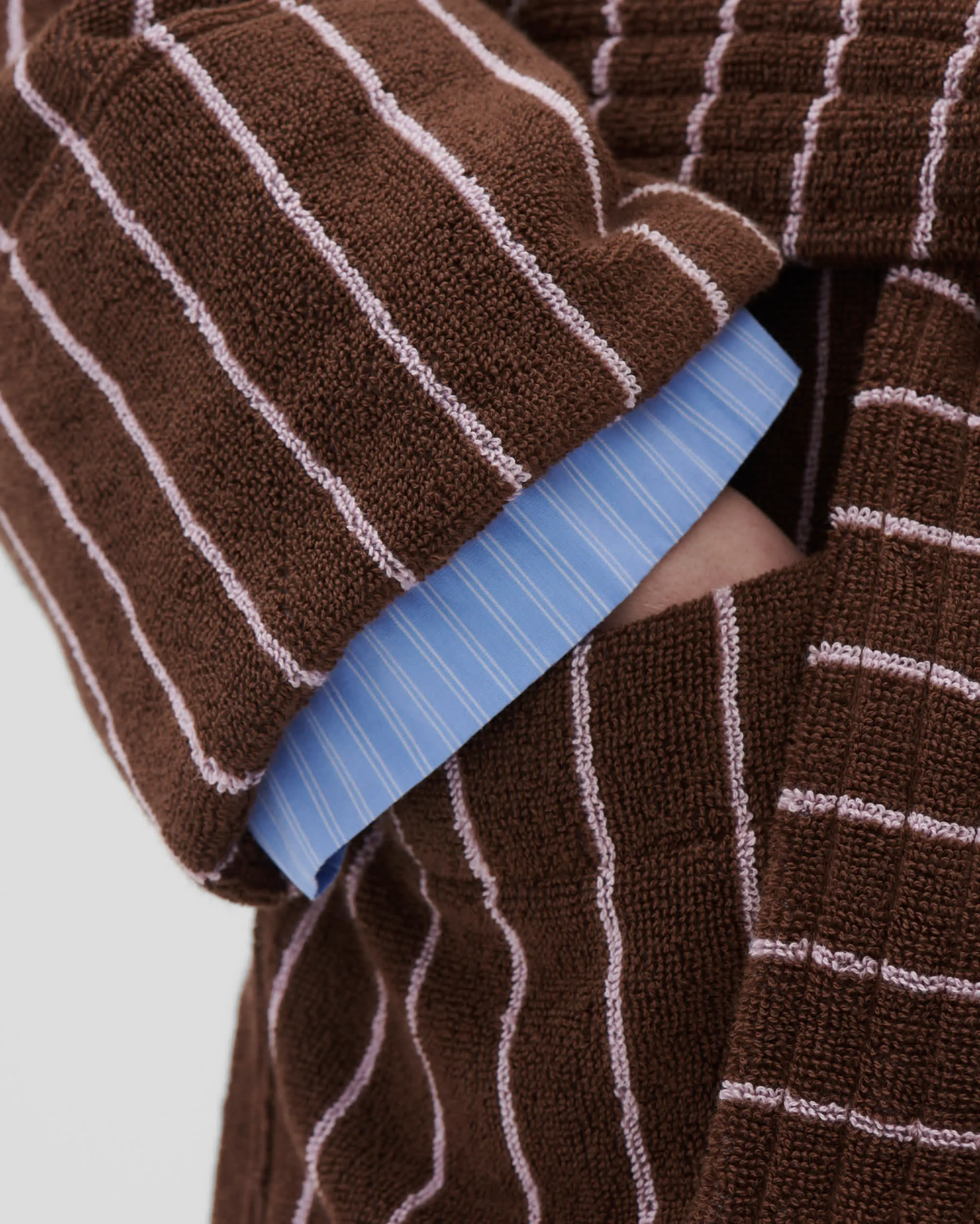 Striped Classic Bathrobe in Lima and Brown - Stylish and Comfortable