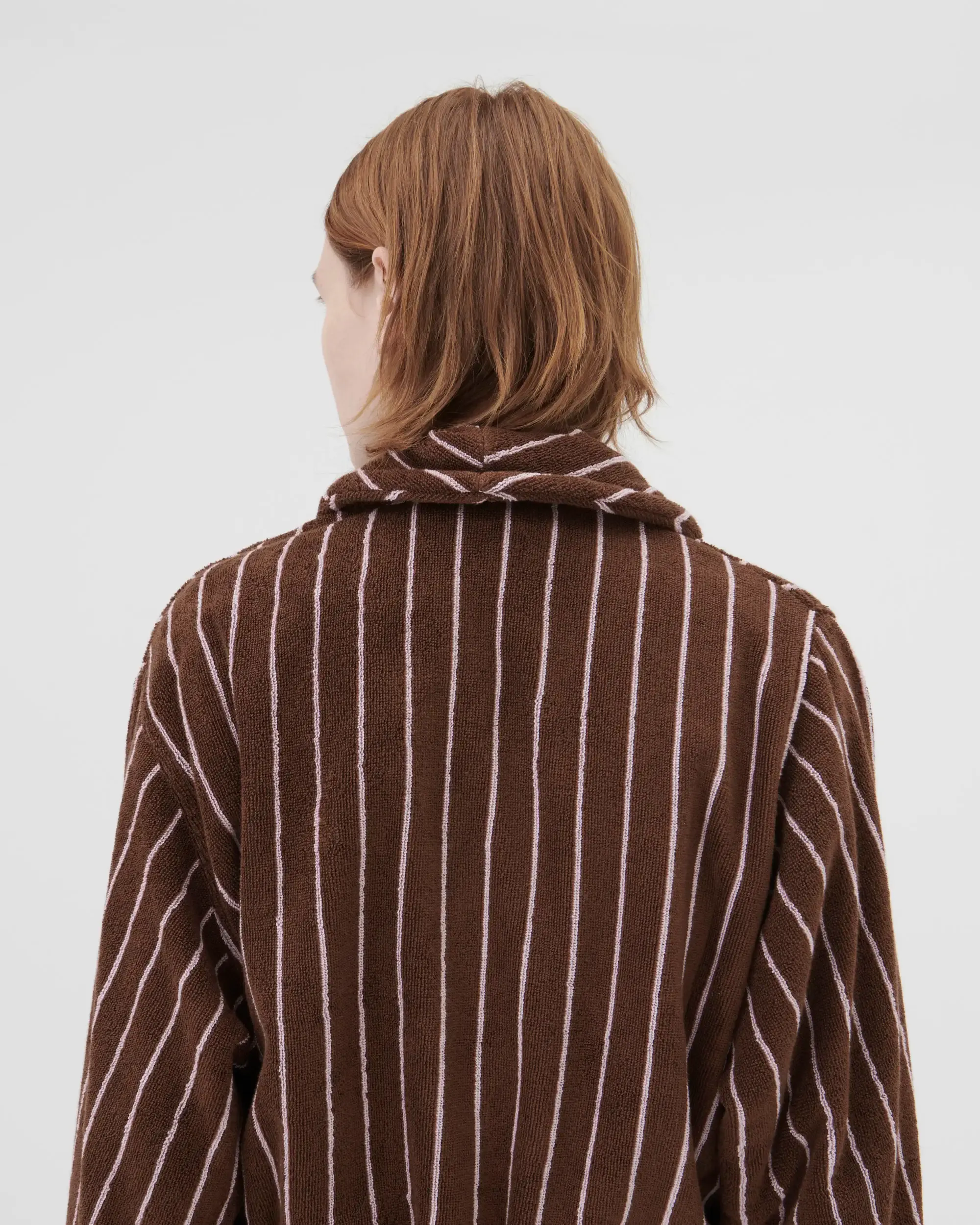 Striped Classic Bathrobe in Lima and Brown - Stylish and Comfortable