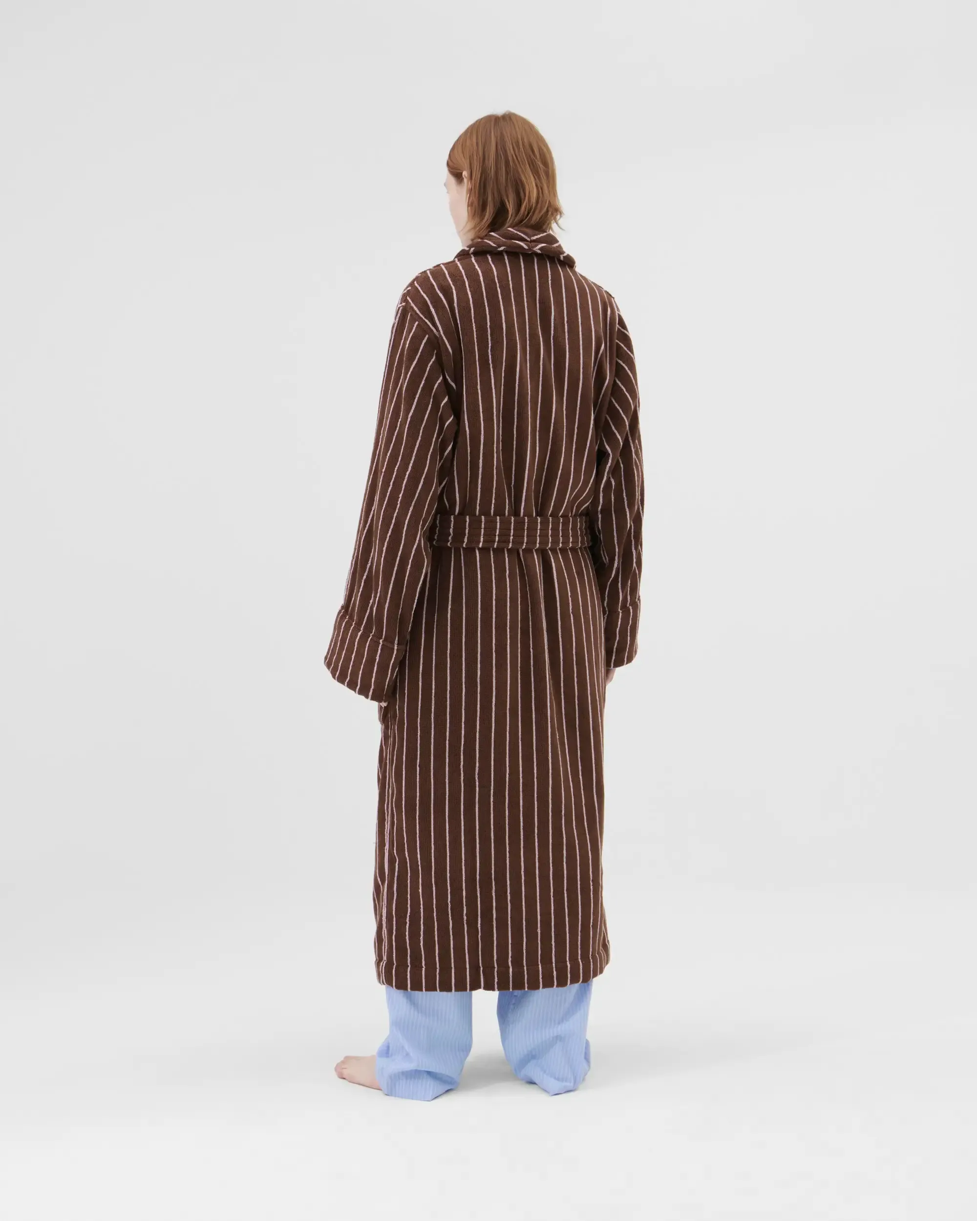 Striped Classic Bathrobe in Lima and Brown - Stylish and Comfortable