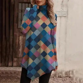 Colourful Plaid Shirt Dress