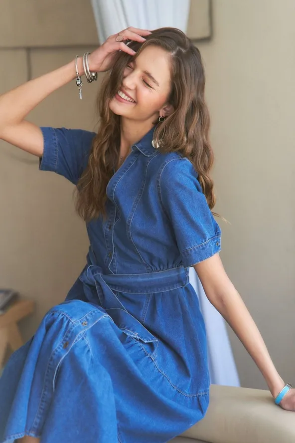 Country Denim Tiered Dress