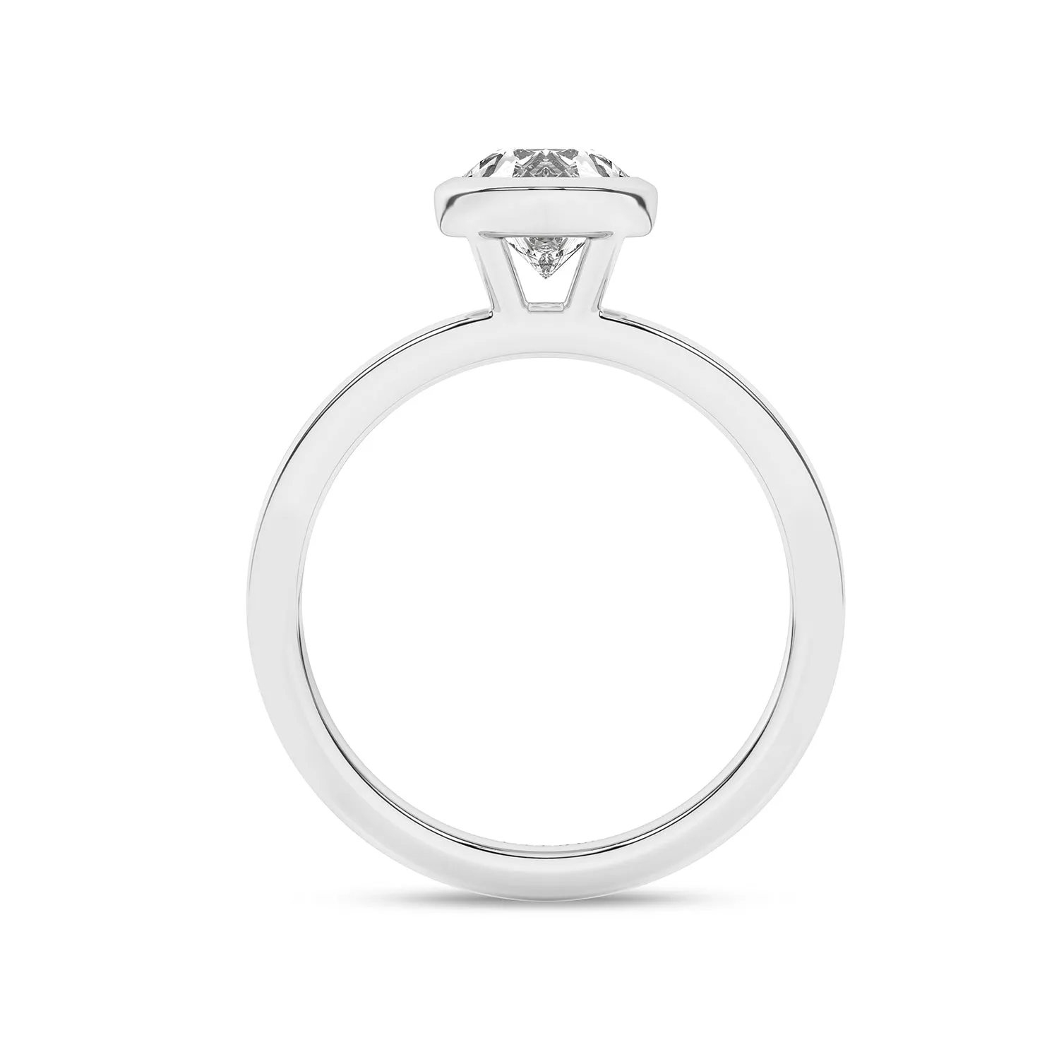 Coupled Pear Bezel Ring